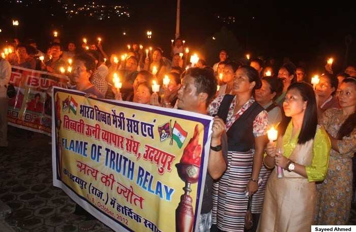 Tibetan Hold procession for Peace in Tibet