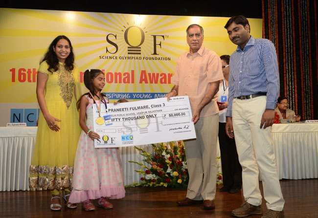 Udaipur Student awarded with a Gold Medal by SOF