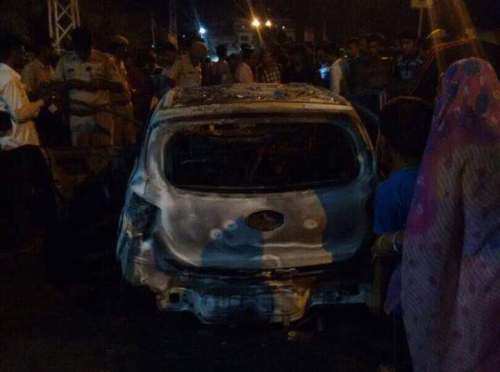 UPDATE – Car blast at Hiran Magri: Lady driver burnt alive