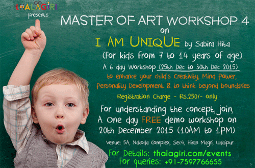‘I am Unique’ workshop to bring out creativity of Kids
