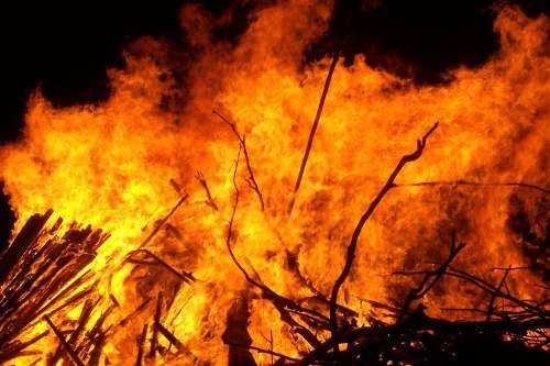 Fire on hills near Baghdara Nature Park