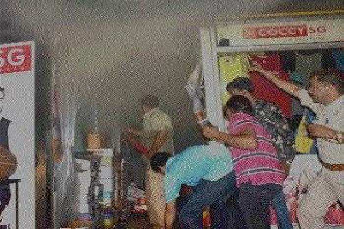 Fire in a Garment showroom in Bapu Bazar
