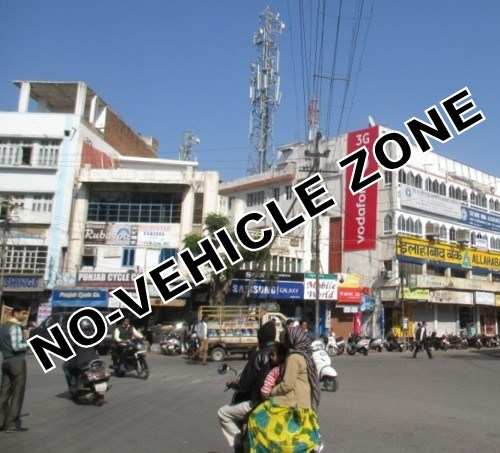 No-vehicle zone in Bapu Bazar every Saturday
