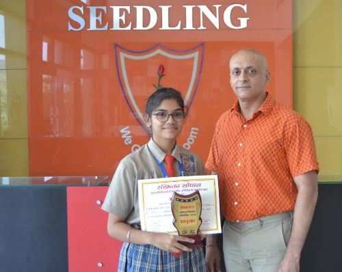 Kritika of Seedling bags first position in Inter School Speech competition