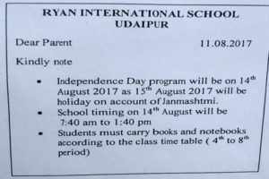 Ryan International school in trouble after announcing I-Day celebration on 14-Aug