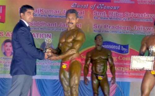 Waghmare wins Bronze in North India Bodybuilding