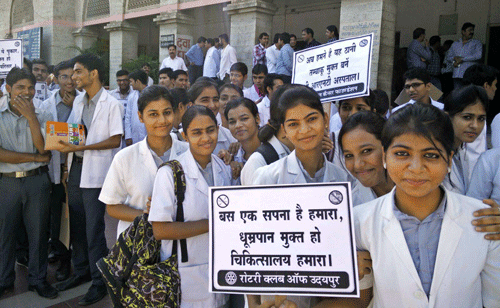 Awareness rally held in Udaipur to highlight ills of Tobacco