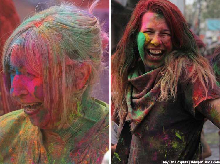 [PHOTOS] Holi in Udaipur, Locals and Foreigners blend into Colors of friendship