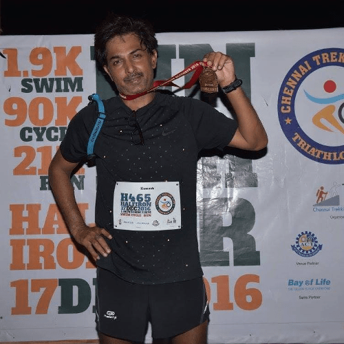 Udaipur’s Hamesh performs at Chennai Triathlon