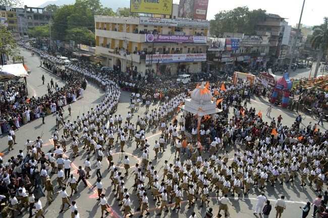 RSS activists parade through city areas