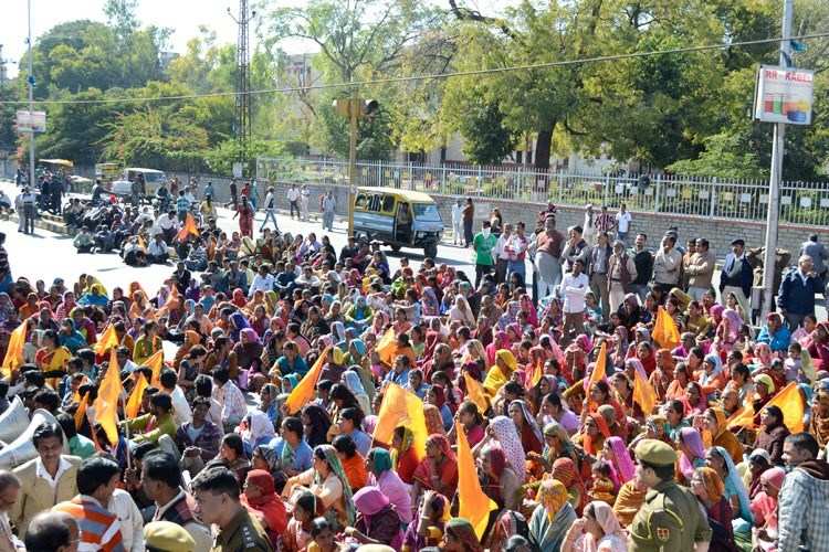 Anganvadi Karmchari Sangh Protest