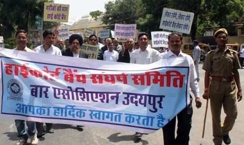 Protests continue in Udaipur for High Court Bench