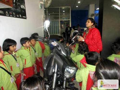 Witty kids on field trip to two-wheeler showroom