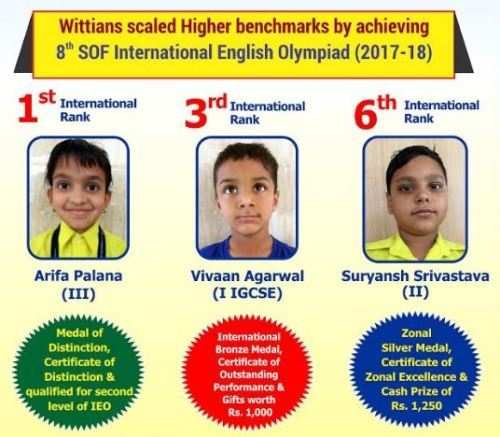 Winning accolades by Wittians at English Olympiad