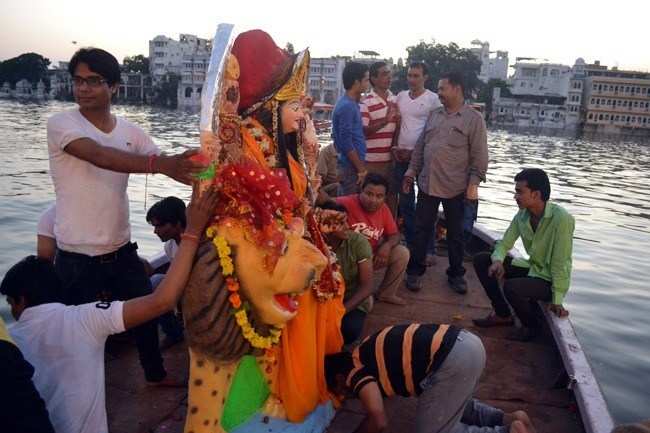 Devotees Bid Farewell to Maa Durga as Navratra Ends