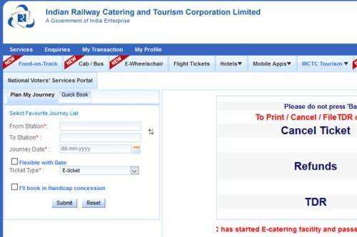 Cancel your train tickets online