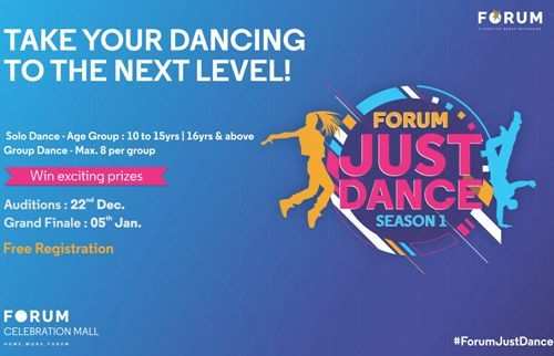 22 December – Auditions for Just Dance competition at Forum Celebration Mall – Free Registrations