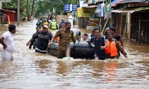School children collect funds for Kerala flood victims