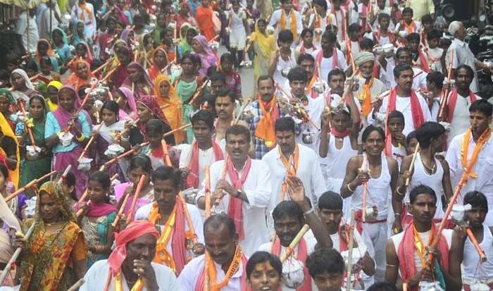 Devotees March Together In ‘Kawad Yatra’
