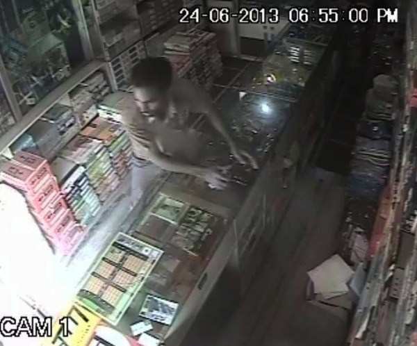 CCTV Footage Shows Foiled Theft Attempt