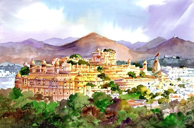 15 Best Watercolor Paintings of Udaipur by Anurag Mehta