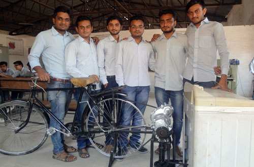 Aravali Students create Bicycle operated Washing Machine