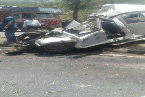 4 dead in Jeep Tanker collision off Parsad on Udaipur Ahmedabad highway