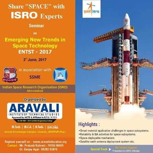 First Space seminar in Rajasthan  – Aravali Institute and ISRO