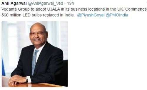 Indian mission, Vedanta adopt UJALA scheme in UK