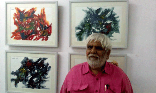 Eminent Painter Mahendra Kadia’s art exhibition at Bagore ki Haveli