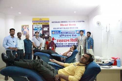 Indian Bank organises Blood Camp at Geetanjali Hospital