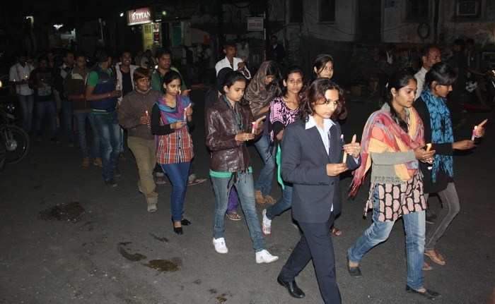 Candle March in Tribute of Jaipal Mertia