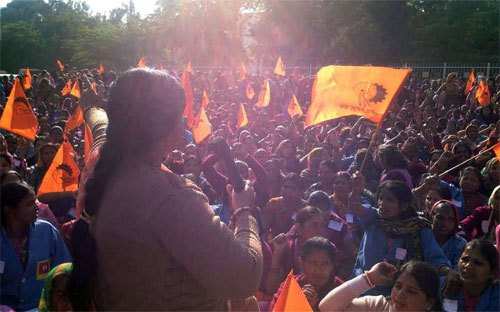 Anganwadi Workers Protest against Government