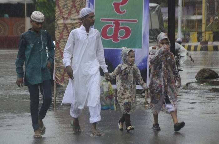 [Photos] Udaipur celebrates Eid amid heavy rain