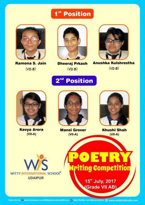 Budding Authors and Poets of WIS, Udaipur