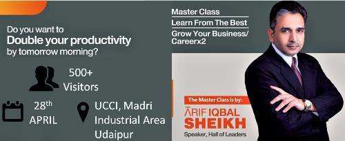 UDHYAM 19 | Master Class by Arif Sheikh – Double your Productivity by Tomorrow Morning