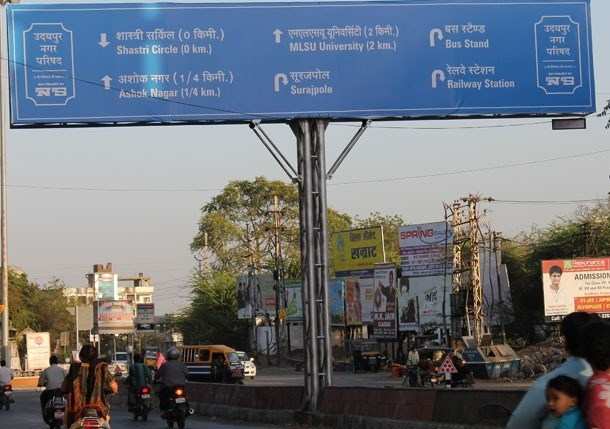 Udaipur Municipal Corp. installs road sign boards in English