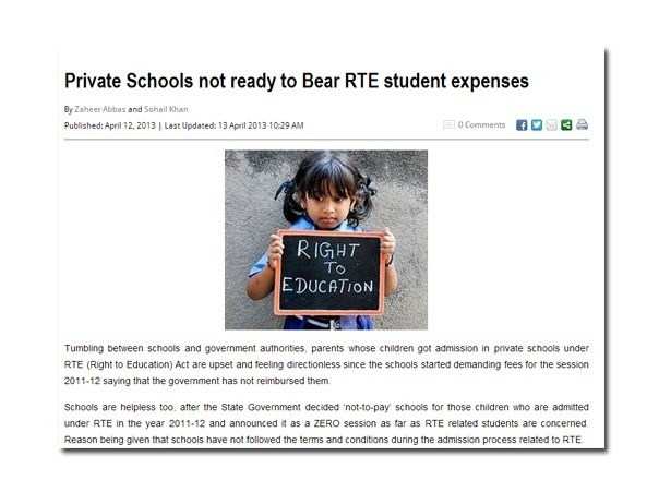 School Waives fee for RTE Student