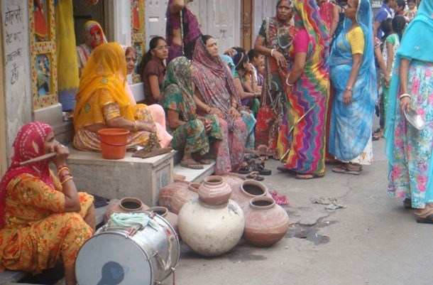 Women Break Earthen Pots to please Lord Indra