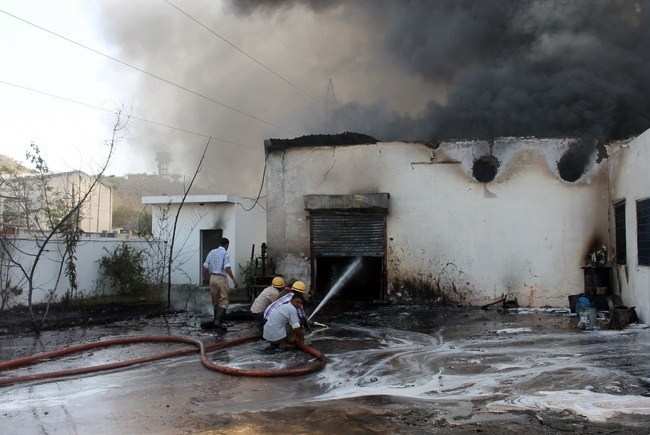 Massive Fire Gutted Chemical Factory at Kaladwas