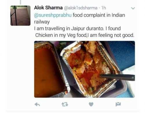 Indian Railways: Chicken provided in Veg food
