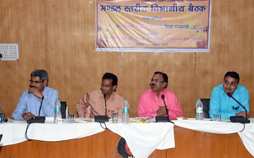 Minister Vasudev Devnani reviews education development in Udaipur division