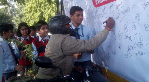 Students initiate Signature Campaign for Road Safety
