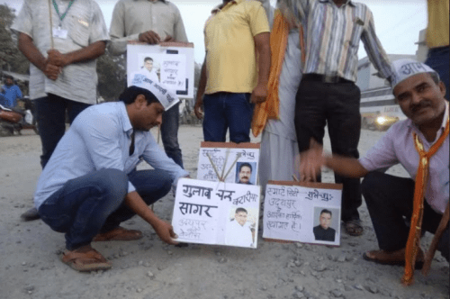 Aam Aadmi Party members name Udaipur potholes after Home Minister, Mayor