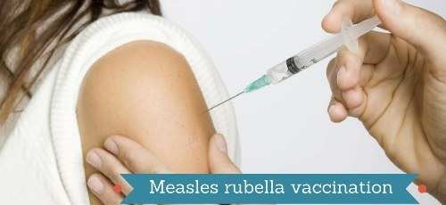 Vaccination for rubella and measles for 9 months to 15 years old children