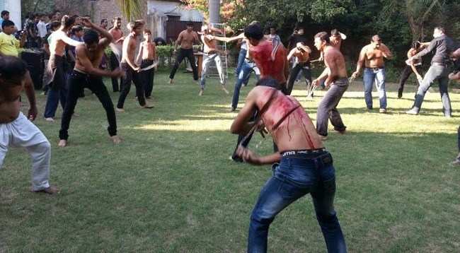 Self Flagellation by Shia Mourners in remembrance of Imam Hussain