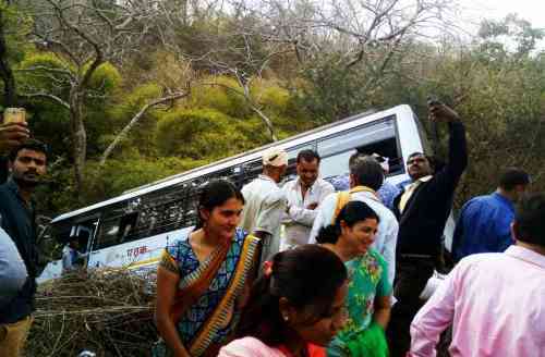 Bus accident at Udaipur-Salumber road