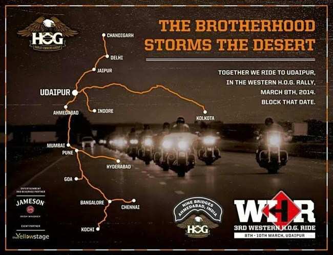 Over 300 Harley Davidson Riders to reach Udaipur on 8th March