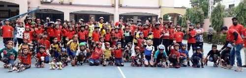 उदयपुर के 103 नन्हे स्केटरों का नाम एक साथ विश्व रिकॉर्ड में दर्ज