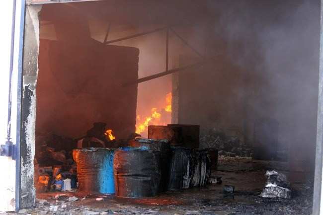 Massive Fire Gutted Chemical Factory at Kaladwas